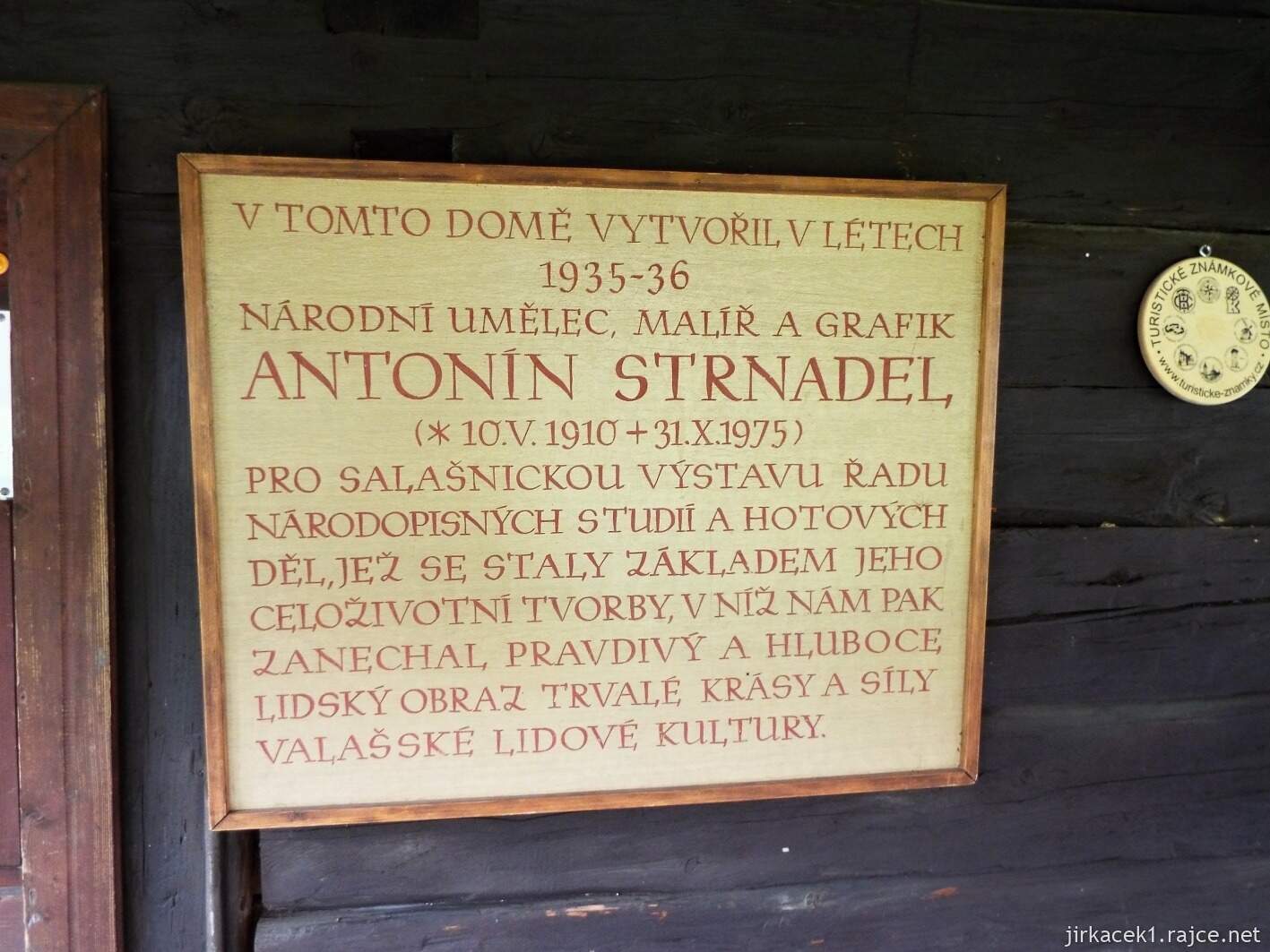 016 - Nový Hrozenkov - Památník Antonína Strnadla 05 - tabule na budově muzea